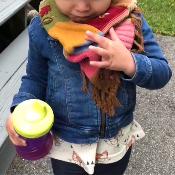 Old Navy Girls Denim-Knit Moto Jacket - Picture 6 of 7